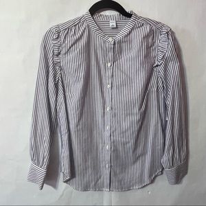 Old Navy Striped button front shirt ruffle detail